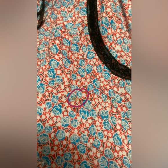 vintage free people floral lace ruffles retro button down mini dress sz 4 - Picture 10 of 15